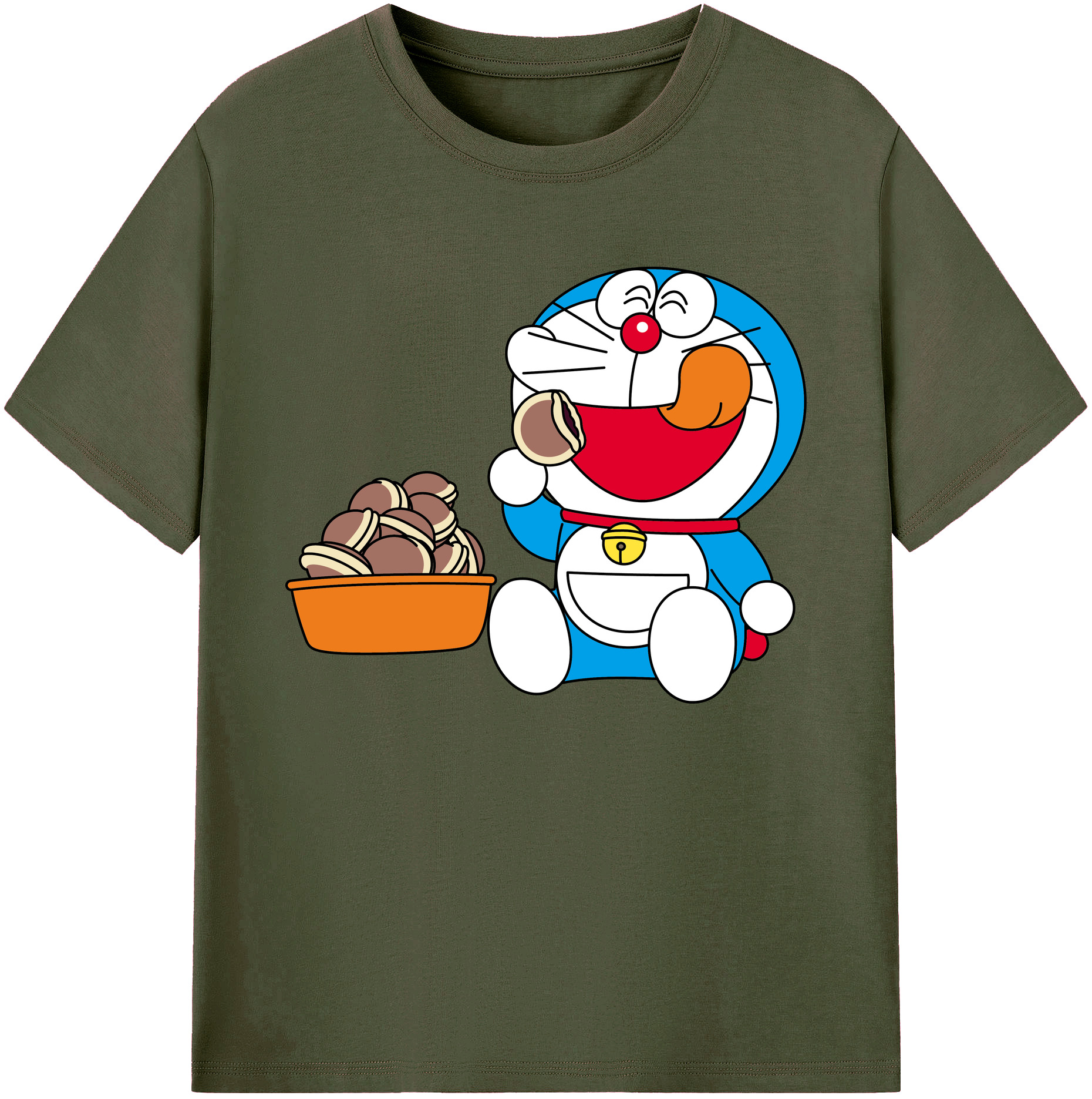 （画像用） ドラえもん Doraemon 綿100％ メンズ半袖Tシャツ｜肌触りやわらか＆通気性